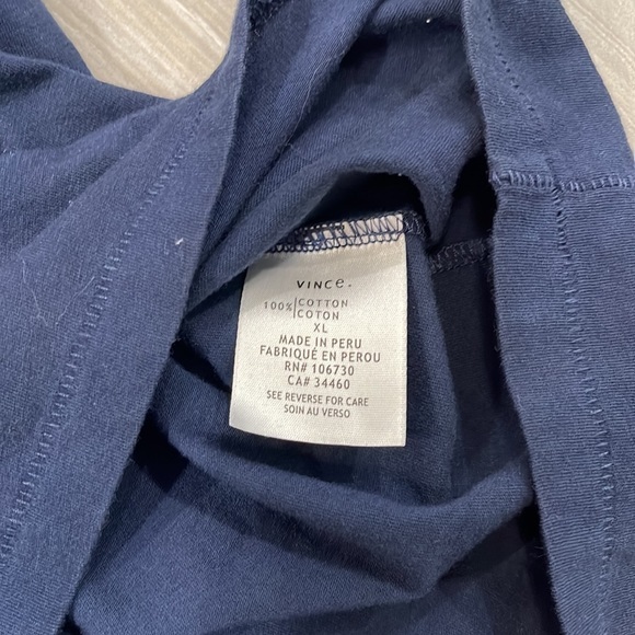 NWOT Vince Navy Blue crewneck tee shirt, XL - Picture 4 of 5